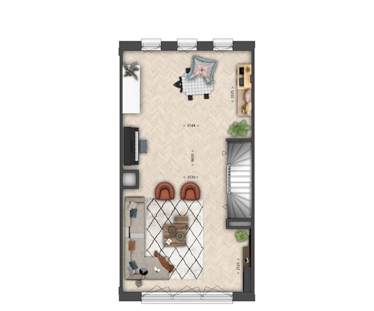 Floorplan - Kanaalstraat Bouwnummer 15, 9301 LT Roden